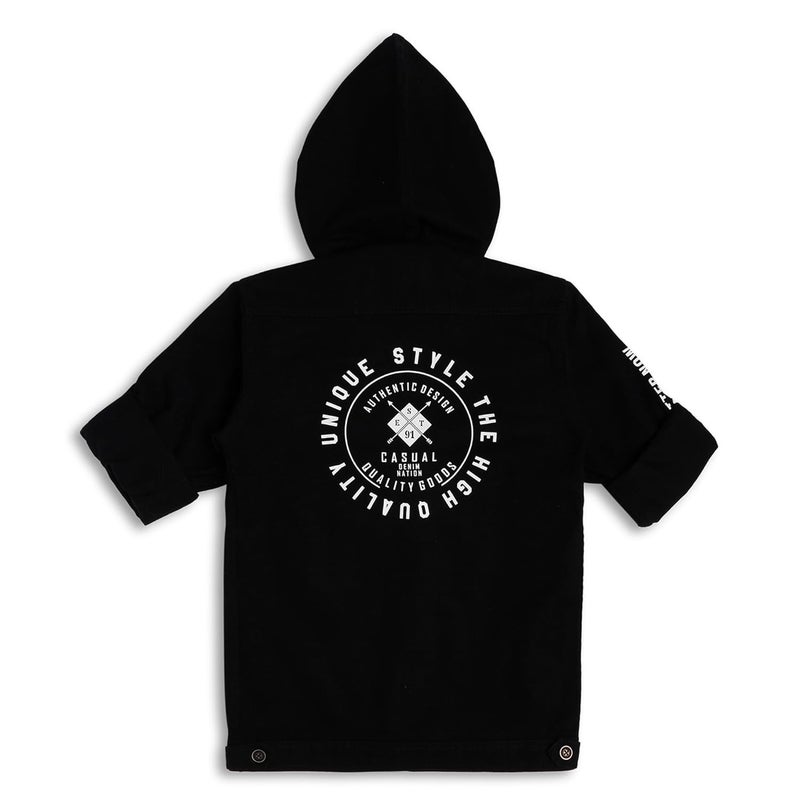 CAVIO Boys Regular Fit Solid Hooded Casual Jacket and T-Shirt - Image 3
